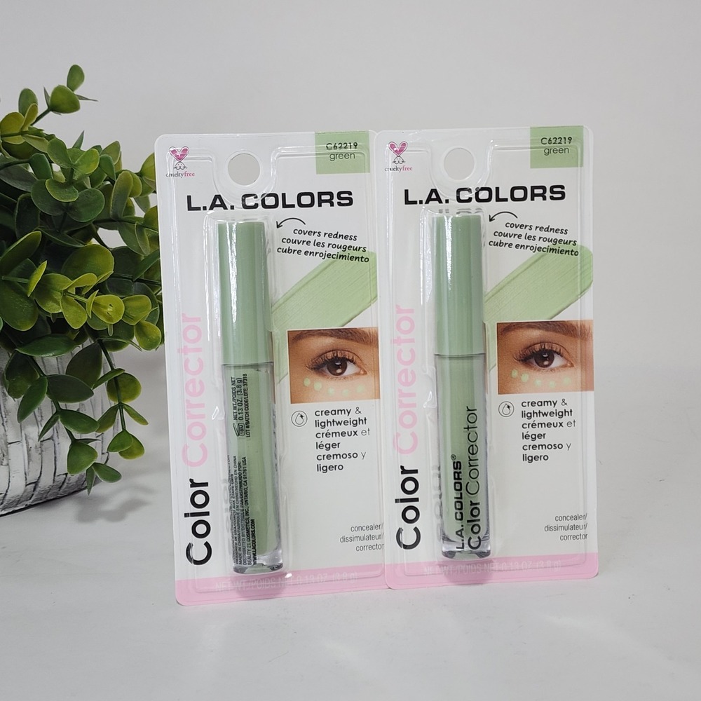 L.A. Colors Green Color Corrector Concealer C62219 Covers Redness ~ Lot of 2